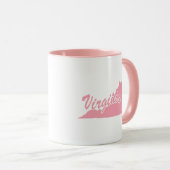 Roze Virginia Staat Vorm Mok (Voorkant rechts)