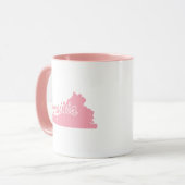 Roze Virginia Staat Vorm Mok (Voorkant links)