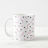 Roze viribben en Black Stippen Memphis Pattern Koffiemok (Links)
