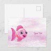 Roze Vis Ansichtkaart Briefkaart (Voorkant / Achterkant)