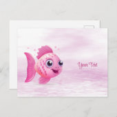 Roze vis Briefkaart (Voorkant / Achterkant)
