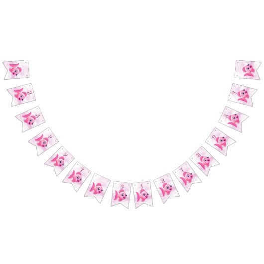 Roze vis Bunting vlag Vlaggetjes (Alle)