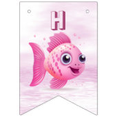Roze vis Bunting vlag Vlaggetjes (Tweede vlag)