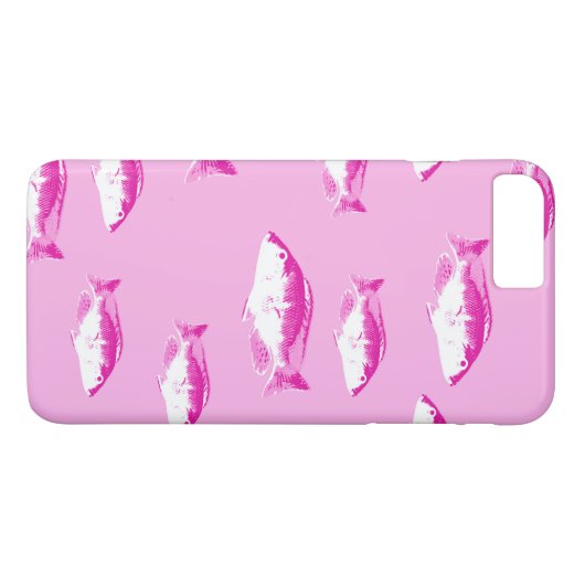 Roze vis Case-Mate iPhone case (Achterkant (Horizontaal))