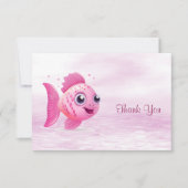 Roze Vis Dank u kaart (Voorkant)