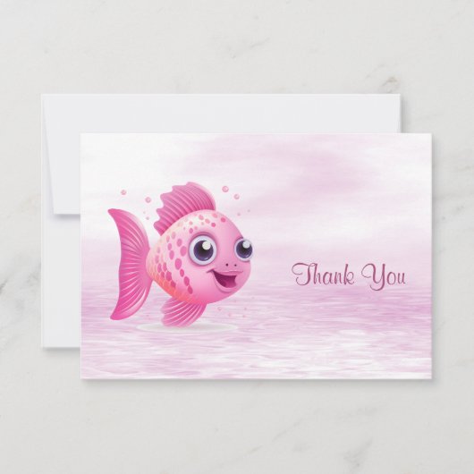 Roze Vis Dank u kaart (Voorkant)