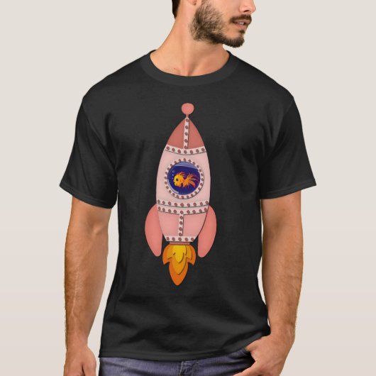 Roze Vis de Raket T-shirt (Voorkant)