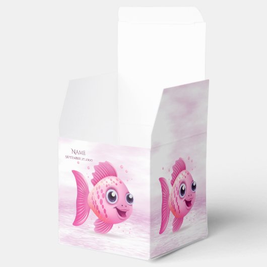 Roze Vis Favor Box Bedankdoosjes (Geopend)