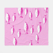 Roze vis fleece deken (Voorkant (Horizontaal))
