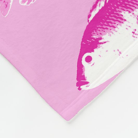 Roze vis fleece deken (Hoek)