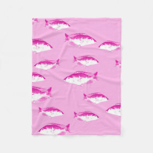 Roze vis fleece deken