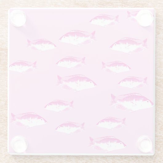 Roze vis glazen onderzetter (Achterkant)