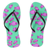 Roze vis groen zee teenslippers (Voetbed)