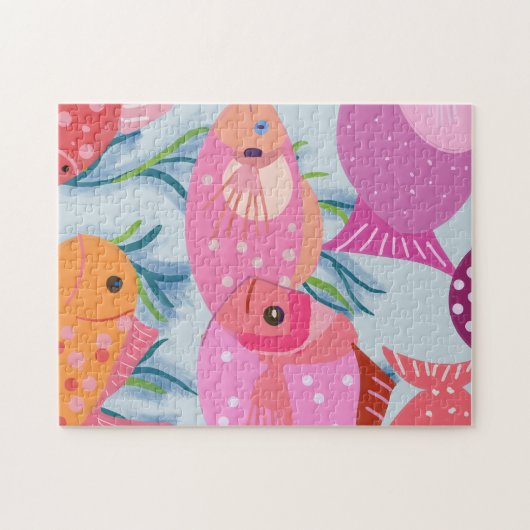 Roze vis legpuzzel (Horizontaal)