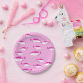 Roze vis papieren bordje (Feest)