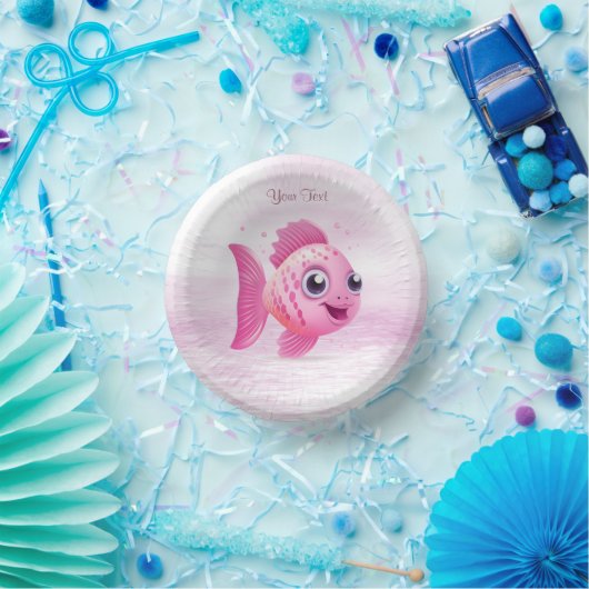 Roze vis papieren kom (Feest)