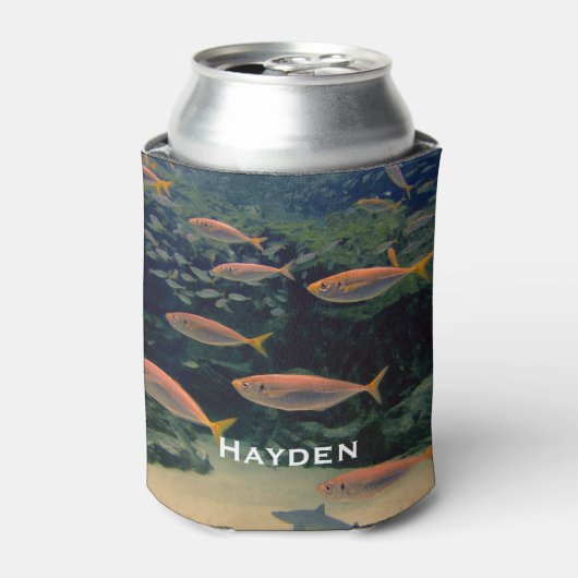 Roze vis Shoal Onderwater foto gepersonaliseerd Blikjeskoeler (Blikje Voorkant)