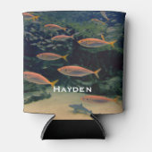 Roze vis Shoal Onderwater foto gepersonaliseerd Blikjeskoeler (Voorkant)