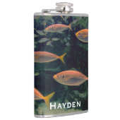 Roze vis Shoal Onderwater foto gepersonaliseerd Heupfles (Rechts)
