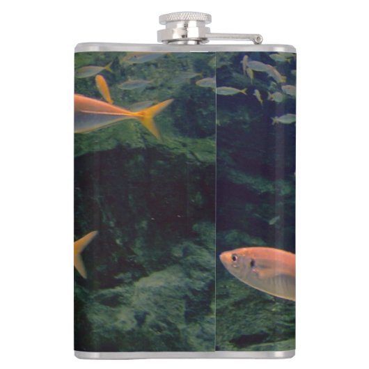 Roze vis Shoal Onderwater foto gepersonaliseerd Heupfles (Achterkant)