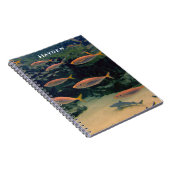 Roze vis Shoal Onderwater foto gepersonaliseerd Notitieboek (Rechterzijde)