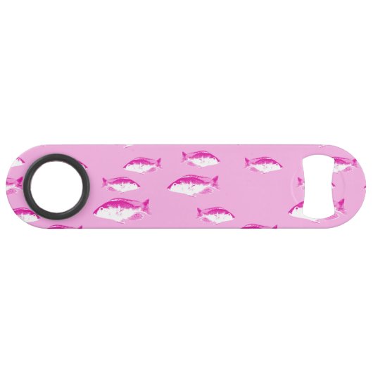 Roze vis speed flessenopener (Achterkant Horizontaal)