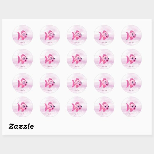 Roze Vis Sticker (Vel)
