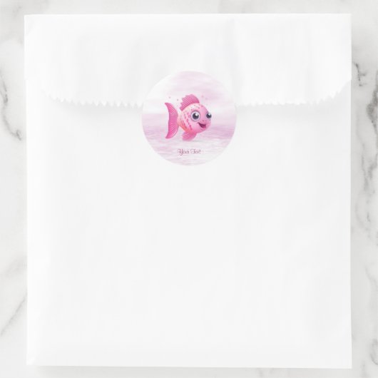 Roze Vis Sticker (Tas)