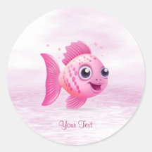 Roze Vis Sticker