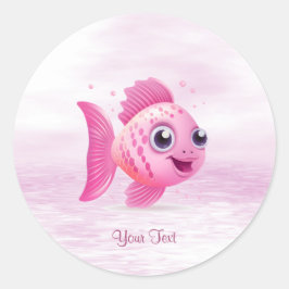 Roze Vis Sticker