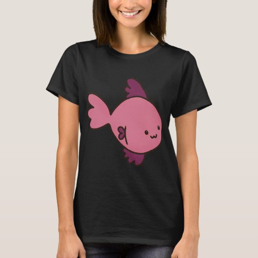 Roze vis t-shirt (Voorkant)
