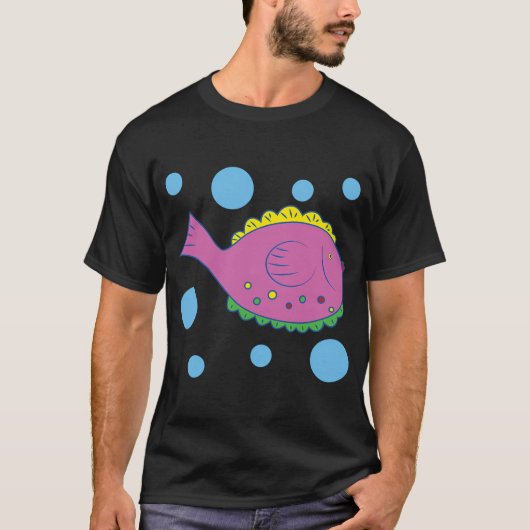 Roze vis t-shirt (Voorkant)