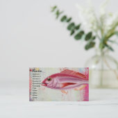 Roze vis visitekaartje (Staand voorkant)