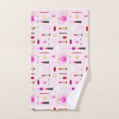 Roze Visagist Glam Patroon Bad Handdoek (Handdoek)