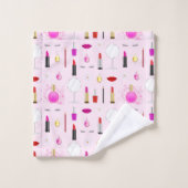 Roze Visagist Glam Patroon Bad Handdoek (Wasdoekje)