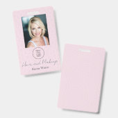 Roze Visagist, Haar, Make-up & Beautystudio Badge (Voor- en achterkant)
