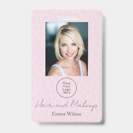 Roze Visagist, Haar, Make-up & Beautystudio Badge (Voorzijde)