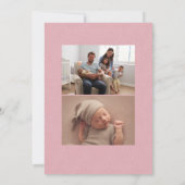 Roze visgraat tweed lijst eenvoudige foto geboorte aankondiging (Achterkant)