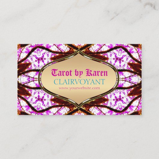 Roze Visionary Goddess Tarot Visitekaartjes (Voorkant)