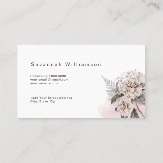  Roze  Visitekaartje (Achterkant)