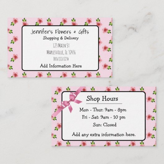  Roze Visitekaartje (Voorkant / Achterkant)