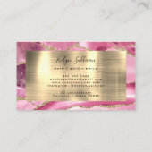 roze visitekaartje en goudfolie (Achterkant)