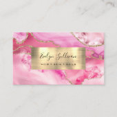 roze visitekaartje en goudfolie (Voorkant)