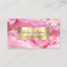 roze visitekaartje en goudfolie