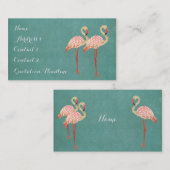 Roze Visitekaartje Flamingos (Voorkant / Achterkant)