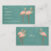 Roze Visitekaartje Flamingos (Voorkant / Achterkant)