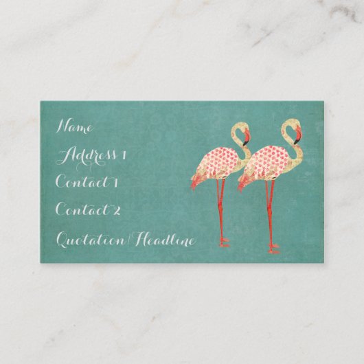Roze Visitekaartje Flamingos (Voorkant)