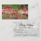 Roze Visitekaartje Flowery (Voorkant / Achterkant)