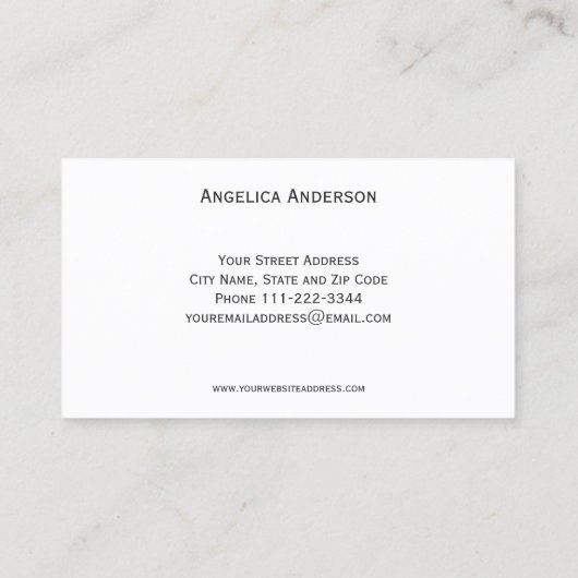 Roze Visitekaartje Glitter Hanger (Achterkant)