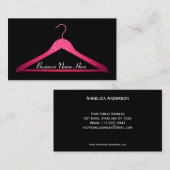 Roze Visitekaartje Glitter Hanger (Voorkant / Achterkant)